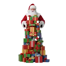 santa claus with gifts png
