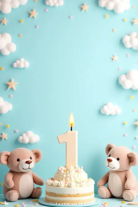 1st Birthday Background For Baby Boy - Free Background Download