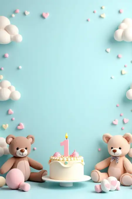 1st Birthday Background For Baby Girl - Free Background Download
