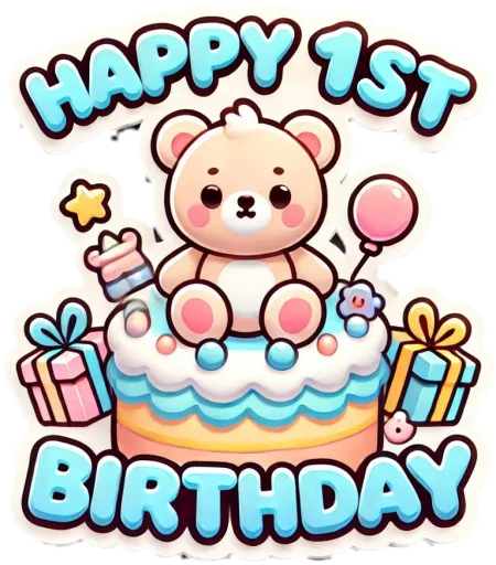 1st birthday cake png transparent background