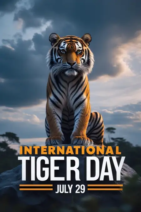 29 July Tiger Day Post In Hindi - Free International Tiger Day Download