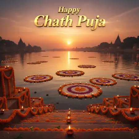 Free 3d Happy Chhath Puja Wishes Text Design Background Download