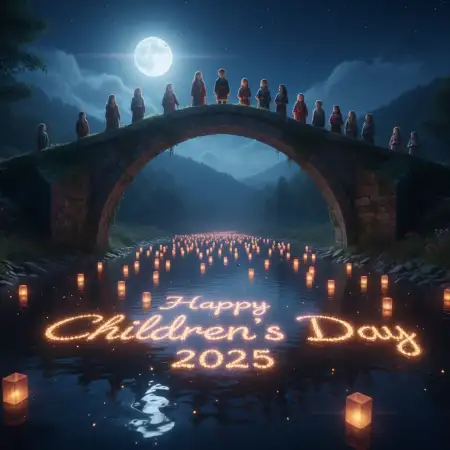 Free 3d Happy Childrens Day 2025 Typography Png Hd Background Download