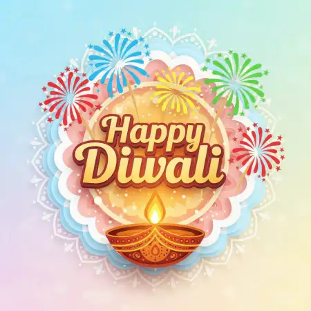 3d Happy Diwali Text Image Design With Neon Glowing Effects Hd - Free Happy Diwali Text Download