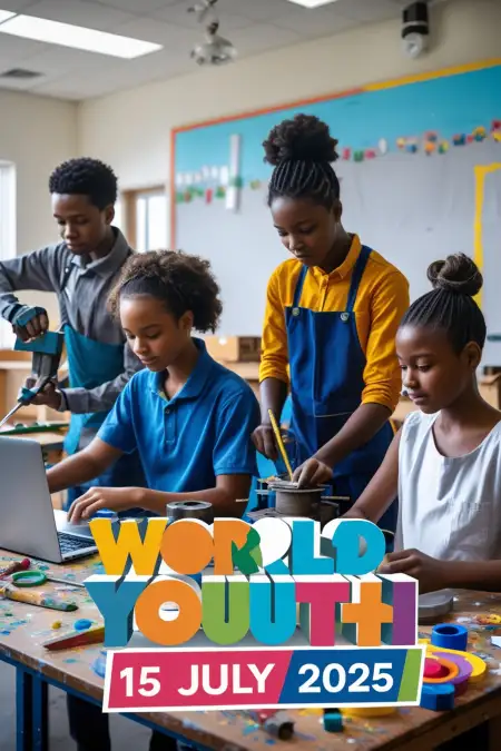 3d Text World Youth Skills Day Poster Download - Free World Youth Skills Day Download