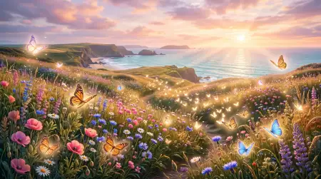 Aesthetic Summer Wallpaper With Butterflies - Free Summer Aesthetic Wallpaper Download