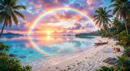 Aesthetic Summer Wallpaper With Rainbow Sky - Free Summer Aesthetic Wallpaper Download