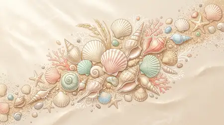 Aesthetic Summer Wallpaper With Seashells - Free Summer Aesthetic Wallpaper Download