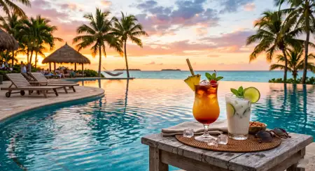 Aesthetic Summer Wallpaper With Tropical Cocktails - Free Summer Aesthetic Wallpaper Download