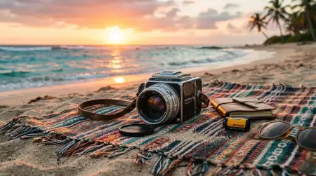 Aesthetic Summer Wallpaper With Vintage Camera Vibes - Free Summer Aesthetic Wallpaper Download