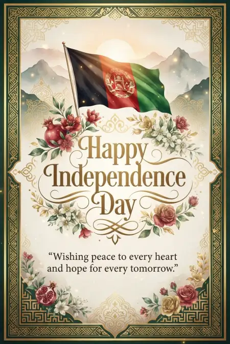 Afghan Independence Day 2026 Greeting Card - Free Afghan Independence Day 2026 Download