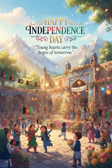 Afghanistan Independence Day 2026 Ghibli Style Images - Free Afghan Independence Day 2026 Download