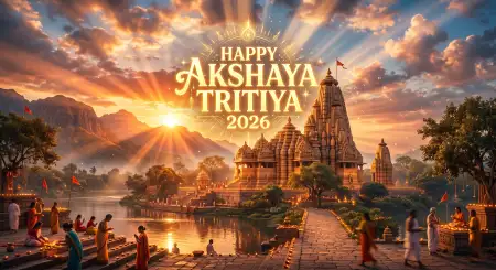 Akshaya Tritiya 2026 Wishes Digital Poster - Free Akshaya Tritiya 2026 Wishes Download