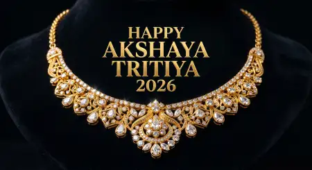 Akshaya Tritiya 2026 Wishes Gold Jewellery Banner - Free Akshaya Tritiya 2026 Wishes Download