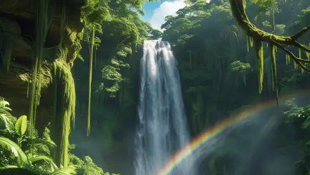 Amazon Jungle Waterfall Background - Free Related Background Image