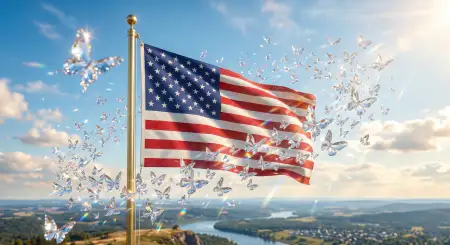 American Flag Artwork With Freedom And Liberty Theme - Free Usa Flag Download