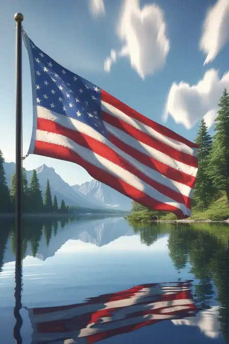 American Flag Background With Clouds - Free Background Download