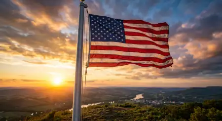 American Flag Wallpaper With Sunset Background 4k Quality - Free Usa Flag Download