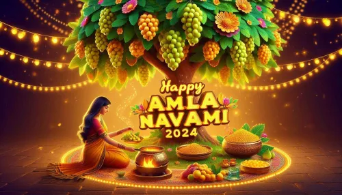 amla navami 2024 image with festive background