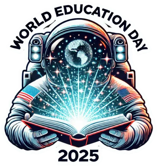 animated world education day 2025 png stickers