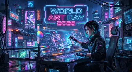 Free Art Day Banner Png Design Image Download