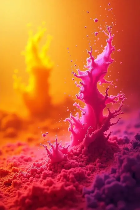 Free Artistic Holi Scenes With Pichkari, Rang, And Gulal Design Background Image Download