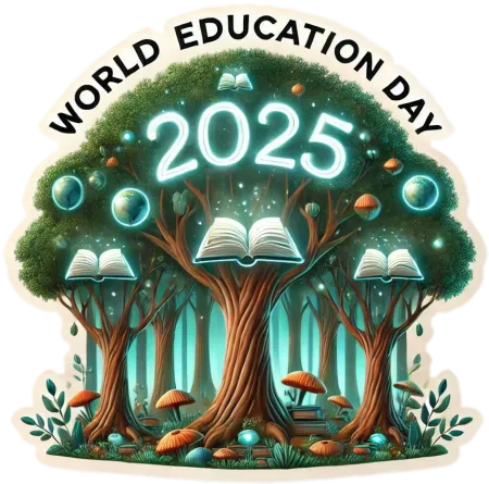 artistic world education day 2025 png elements