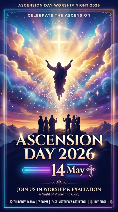 Ascension Day 2026 Church Worship Poster - Free Ascension Day 2026 Wishes Download