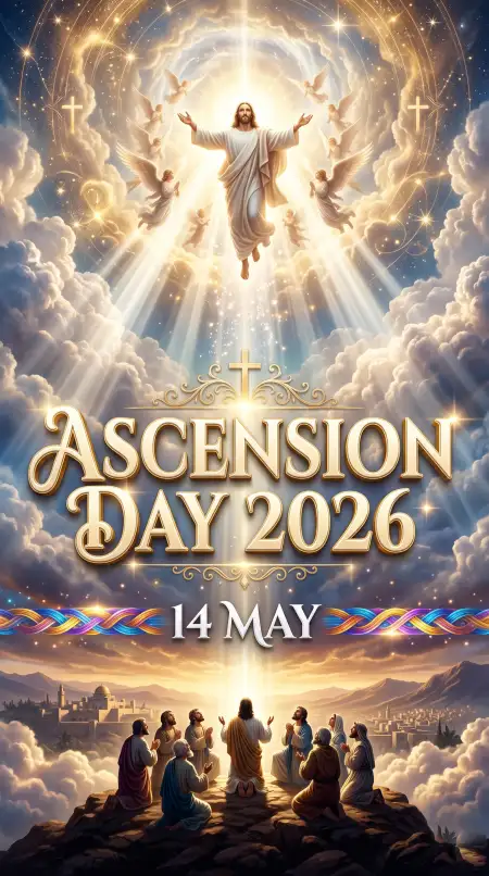 Ascension Day 2026 Inspirational Festival Poster - Free Ascension Day 2026 Wishes Download