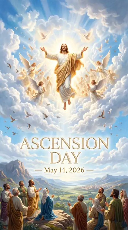 Ascension Day 2026 Modern Poster Design - Free Ascension Day 2026 Wishes Download