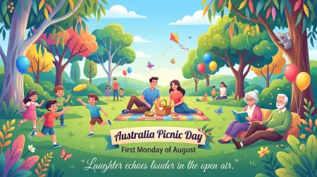 Australia Picnic Day 2026 Cartoon Illustration - Free Australia Picnic Day 2026 Download