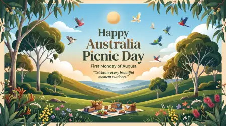 Australia Picnic Day 2026 Greeting Card Design - Free Australia Picnic Day 2026 Download