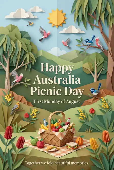 Australia Picnic Day 2026 Holiday Greeting Template - Free Australia Picnic Day 2026 Download