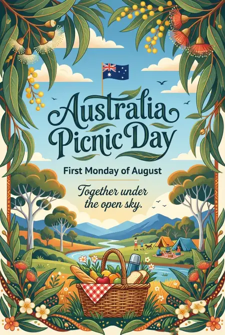 Australia Picnic Day 2026 Modern Graphic Design - Free Australia Picnic Day 2026 Download
