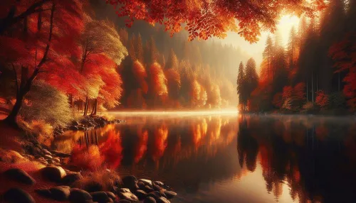 autumn lake reflection background wallpaper in high quality