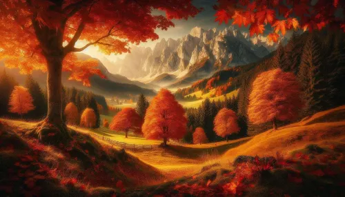 autumn mountain scenery wallpaper background in uhd