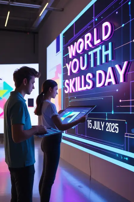 Awareness Poster On Youth Skill Development - Free World Youth Skills Day Download
