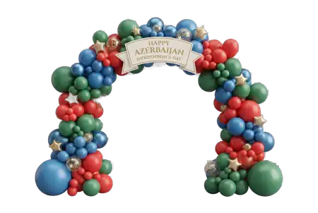 azerbaijan independence day 2026 balloon decoration png - Azerbaijan Independence Day 2026