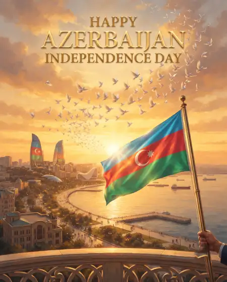 azerbaijan independence day 2026 cinematic patriotic poster