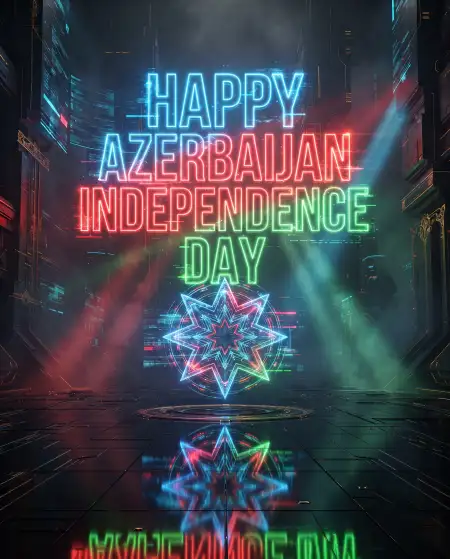 azerbaijan independence day 2026 creative light effect poster