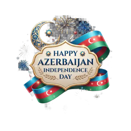 azerbaijan independence day 2026 creative text effect png