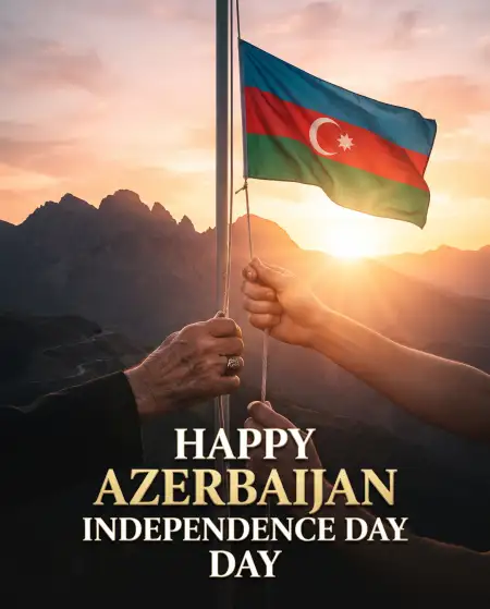 azerbaijan independence day 2026 realistic flag photography - Azerbaijan Independence Day 2026