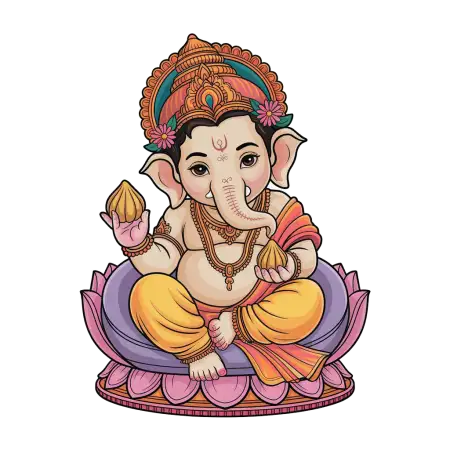 Free Baby Ganesha PNG With Modak Image Download
