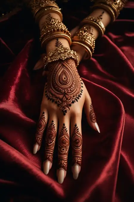 Back Hand Mehndi Design For Engagement - Free Hand Mehndi Design Download