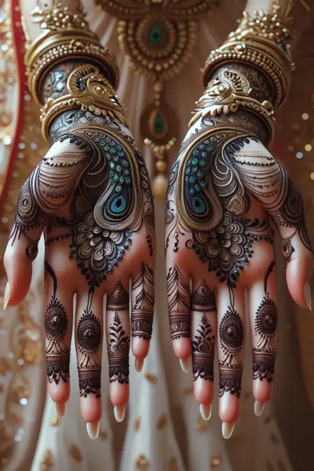 Back Hand Mehndi Design For Sawan Somwar - Free Sawan Somwari Mehndi Design Download