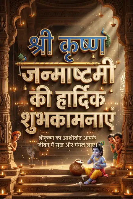Bal Krishna Janmashtami Ki Hardik Shubhkamnaye - Free Shri Krishna Janmashtami Ki Hardik Shubhkamnaye In Hindi Download