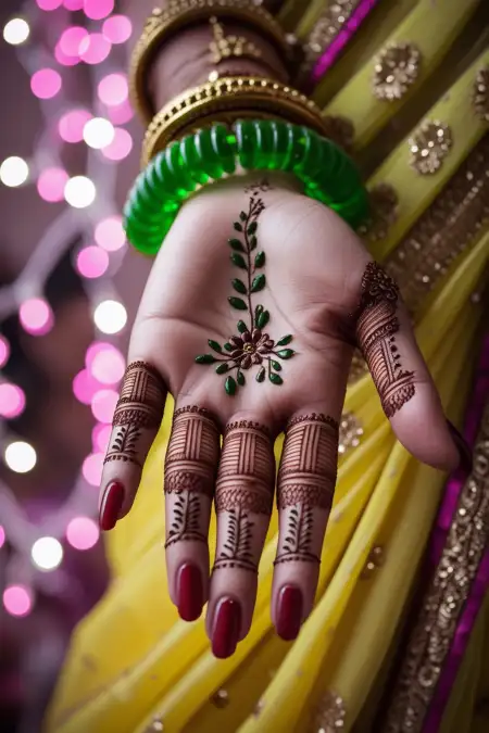 Beautiful Back Hand Mehndi For Hariyali Teej - Free Hariyali Teej Mehndi Design Download