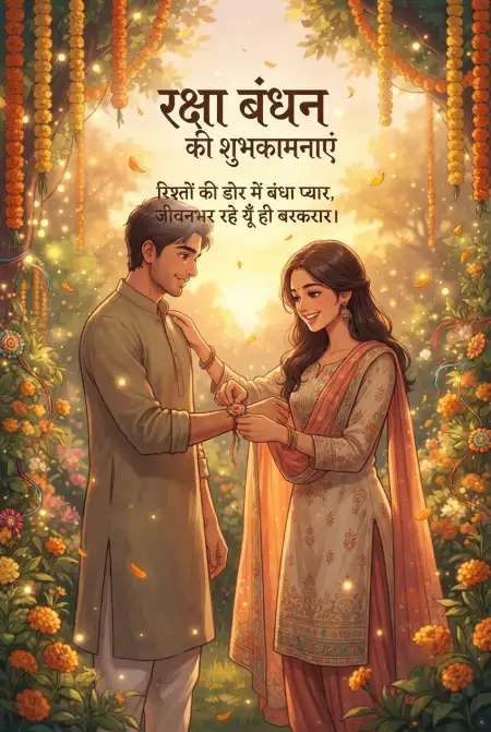 Free Beautiful Brother Sister Bond Raksha Bandhan Wishes Hindi Greeting Image Image Download