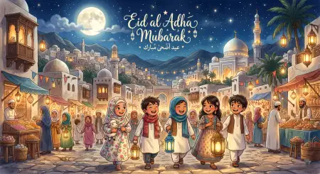 Beautiful Eid Al Adha Mubarak 2026 Greeting Card Images - Free Eid Al Adha Mubarak 2026 Download