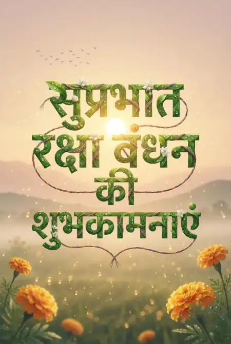 Free Beautiful Flower Typography Raksha Bandhan Hindi Text With Rakhi Image Image Download